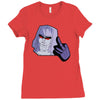 mega flipped off Ladies Fitted T-Shirt