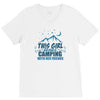 This Girl Loves Camping With Her Friends V-Neck Tee