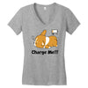 corgi cute puppy low battery charge me Women's V-Neck T-Shirt