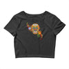 women's sugar skull purple Crop Top