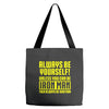 always be yourself unless you can be iron man Tote Bags