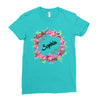 Floral Baby Name Ladies Fitted T-Shirt