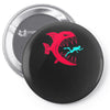 monster fish eats diver Pin-back button