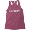 stay woke now Racerback Tank