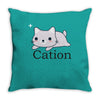 funny cat science t shirt Throw Pillow