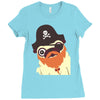 pug in a crew Ladies Fitted T-Shirt