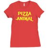 pizza animal funny diet gym gift new Ladies Fitted T-Shirt