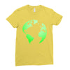 Earth Themed Funny Ladies Fitted T-Shirt