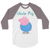 peppa pig uncle pig 3/4 Sleeve Shirt