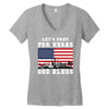 Lets Pray For Vegas, God Bless Women's V-Neck T-Shirt