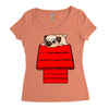 snoopy parody pug w Women's Triblend Scoop T-shirt