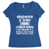 halloween is scary but stomach cancer is deadly spread the word lep sa Women's Triblend Scoop T-shirt