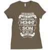 Super Cool Mommy Of A Freaking Awesome Son Ladies Fitted T-Shirt