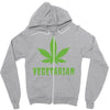 Vegetarian Pot Leaf Zipper Hoodie