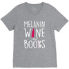 melanin wine and books V-Neck Tee
