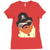 pug in a crew Ladies Fitted T-Shirt