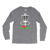 disc golf frisbee leaning on target basket innova Long Sleeve Shirts