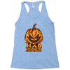 mad halloween pumpkin Racerback Tank