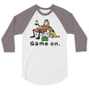 baseball game on short 3/4 Sleeve Shirt