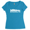 brooklyn city skyline silhouette Women's Triblend Scoop T-shirt