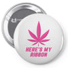 Support Breast Cancer Awareness With A Pink Cannabis Leaf Pin-back button