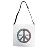 peace in our time vectorized Adjustable Strap Totes