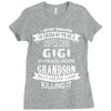 Super Cool Gigi Of A Freaking Awesome Grandson Ladies Fitted T-Shirt