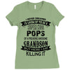 Super Cool Pops Of A Freaking Awesome Grandson Ladies Fitted T-Shirt