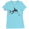 sharks with frickin laser beams t shirt soft funny austin powers tee d Ladies Fitted T-Shirt