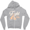 Fight For a Cure Uterine Cancer Awareness Zipper Hoodie