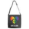 Love Is Love LGBT Rainbow Heart Adjustable Strap Totes