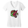 pink punk wolf Women's V-Neck T-Shirt