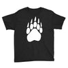 large bear paw print crew neck long sleeve Youth Tee