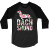 dachshund floral 3/4 Sleeve Shirt