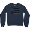 too busy playing fortnite (black) Crewneck Sweatshirt