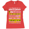 Legends Are Born In February Ladies Fitted T-Shirt