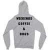 weekends coffee and dogs back Zipper Hoodie