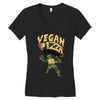 vegan pizza power Women's V-Neck T-Shirt