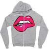 sexy lip biting Zipper Hoodie