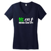 zombie never give up fun Women's V-Neck T-Shirt
