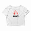 offensive t shirt shocker 3 fingers rude tee funny shirt Crop Top