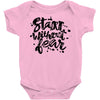 start without fear Baby Onesie