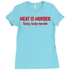 meat is murder Ladies Fitted T-Shirt