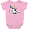 mighty hero atop a chicken Baby Onesie