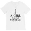 a girl has no costume (black) V-Neck Tee