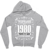 vintage made in 1980 perfectly aged a living legend Zipper Hoodie