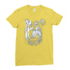 round neck dog wolf Ladies Fitted T-Shirt