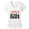 christmas dogs and paws Women's V-Neck T-Shirt