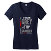 I Wear Grey For My Grandpa (Brain Cancer Awareness) Women's V-Neck T-Shirt