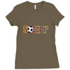 soccer neon rhinestud Ladies Fitted T-Shirt
